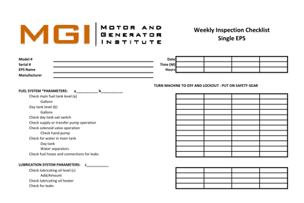 NFPA 110 Generator Maintenance Requirements